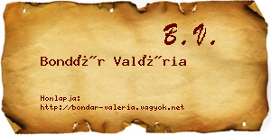 Bondár Valéria névjegykártya